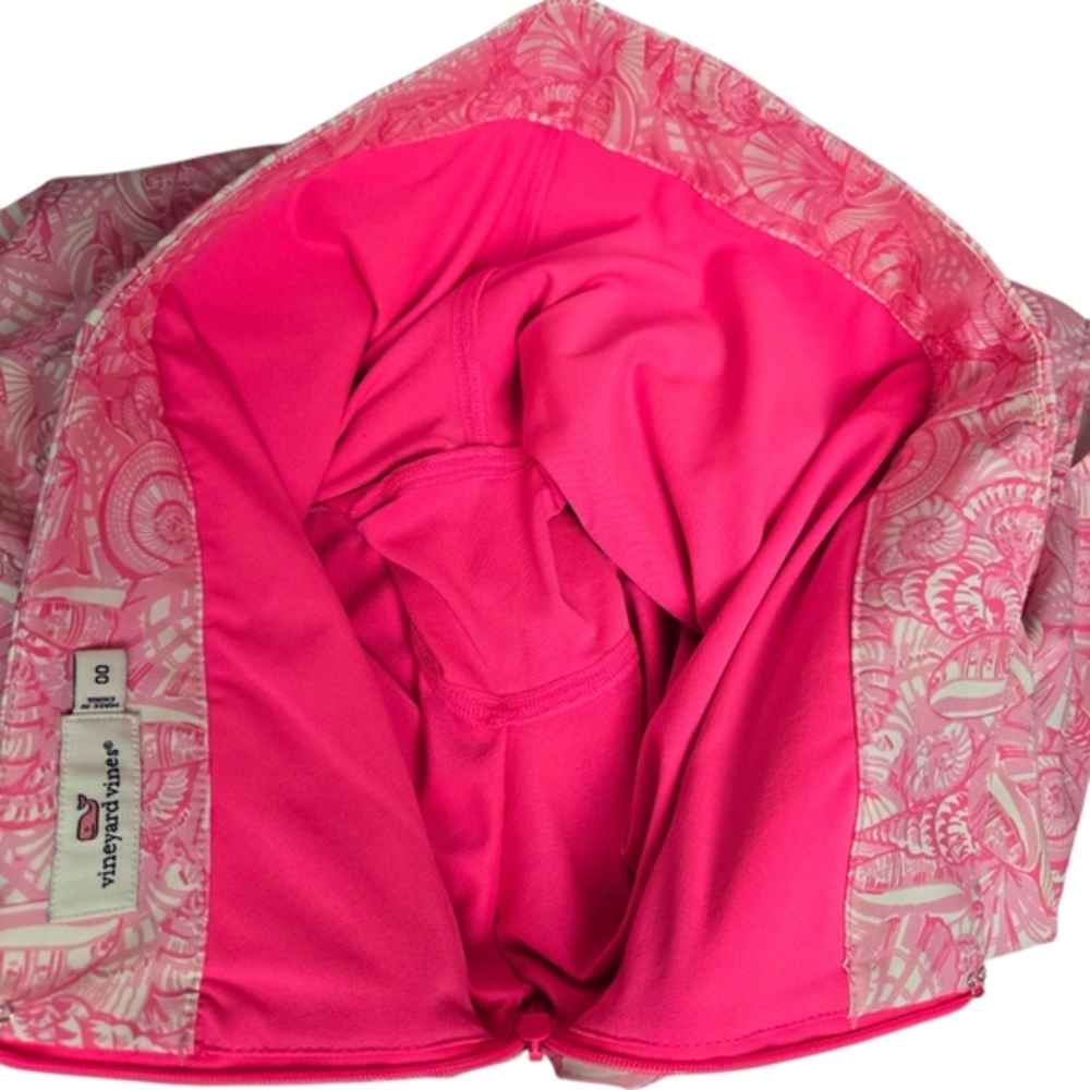 Vineyard Vines Pink Seashell Whale Logo Skort Skirt Golf Tennis - Picture 9 of 13